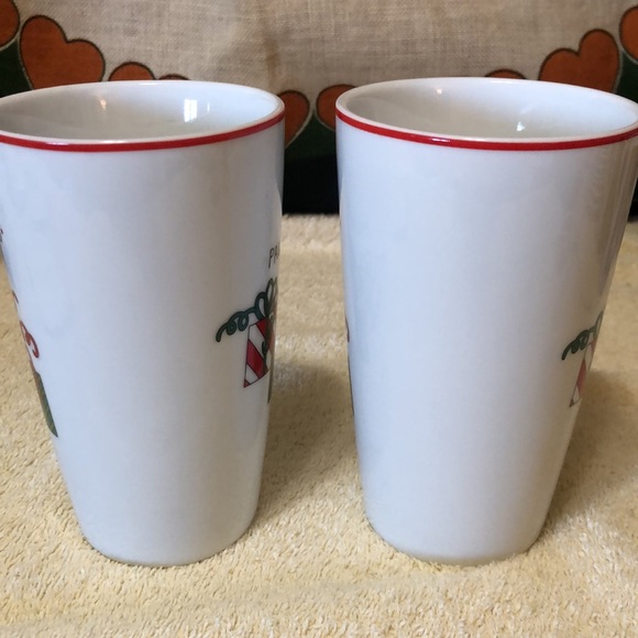 Two Fitz&Floyd Happy Holidays Gourmet Presents Cappuccino Mugs 6x3.5” - Picture 2 of 6